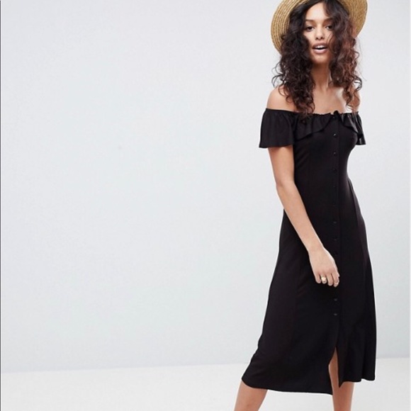 ASOS Dresses & Skirts - ASOS Off Shoulder Button Through Midi Sundress NWT